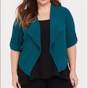 Torrid Teal Open-Front Blazer